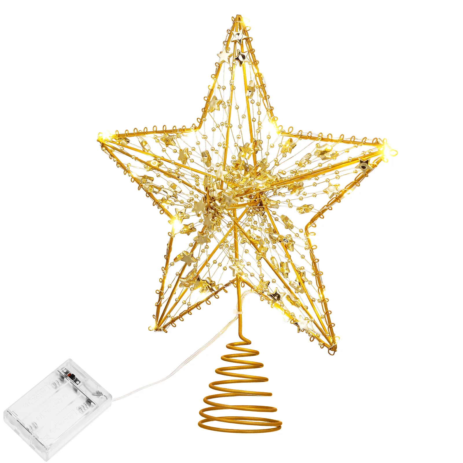 

OSALADI светодиодный Star Treetop Tree Topper металлическая Рождественская елка на батарейках Topper Рождественская елка Topper Star