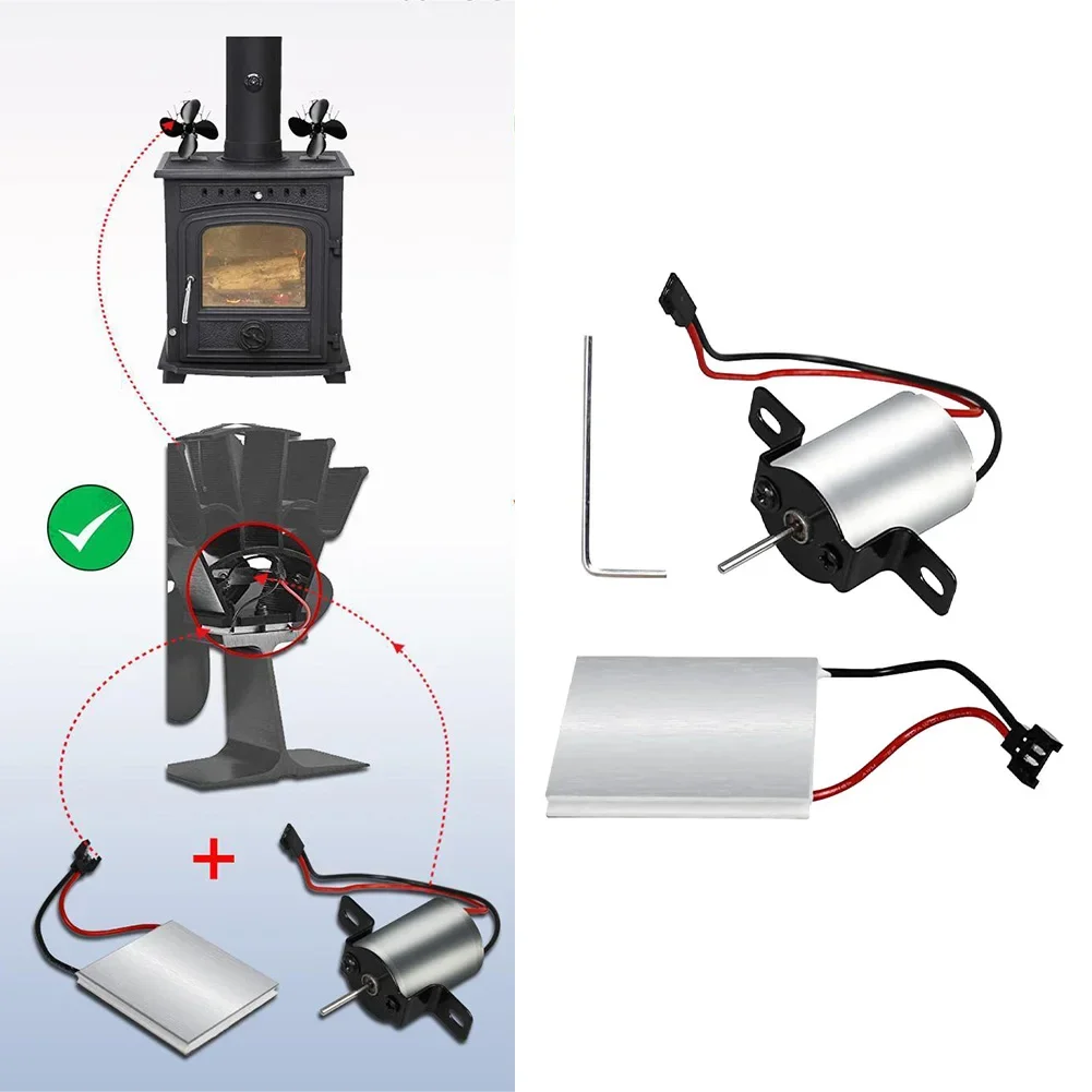 Fireplace Fan Motor Repair Parts Thermal Power Generation Sheet Chimney Stove Fan Fireplace Accessory DIY Replacement Kit