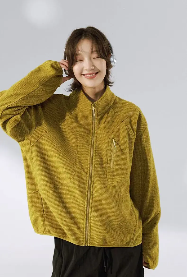 Sianlanhiam 25aw Honeycomb thermal zip-up sweatshirt minimalist urban outdoor gorpcore