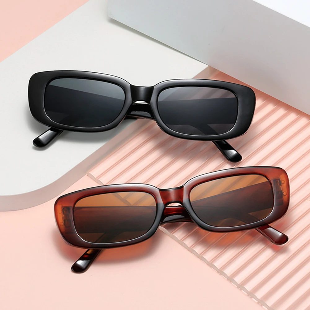 

2022 New Fashion Vintage Glasses Small Square Frame Sunglasses For Women Retro Punk Rectangle Sun Glasses Eyewear Shades