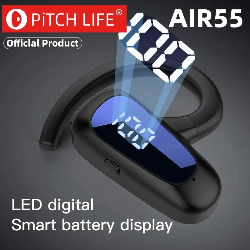 Air55 걸이식 무선 블루투스 헤드셋, OWS 터치 라이트 미니 하이 퀄리티 귀마개, 땀 방지, HD 사운드 스테레오, 범용 헤드셋