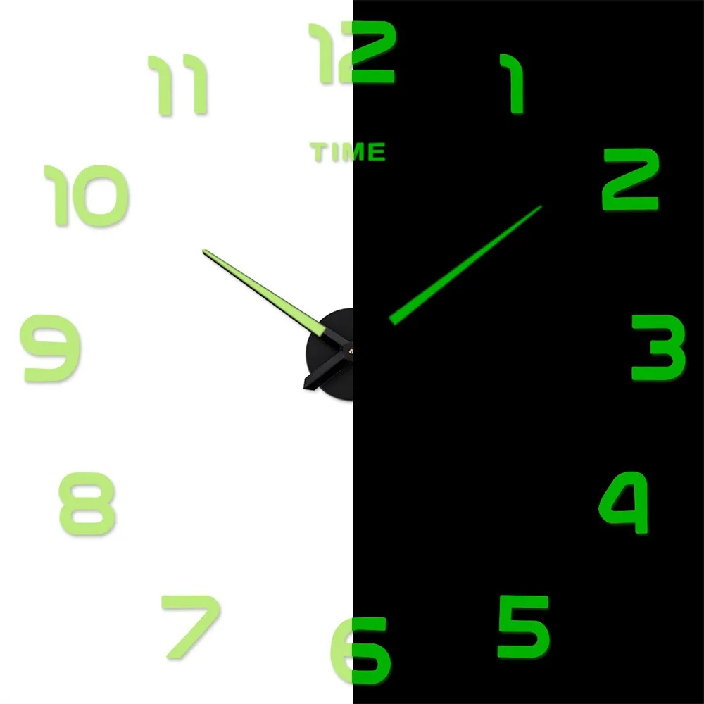 

Large Wall Clock Hanging for Decorative Living Room 3d Silent Mechanism with Big Needles Quartz Movement Machine Watch