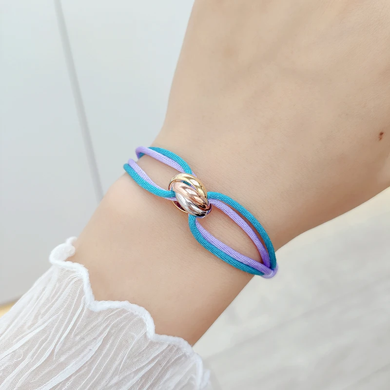 Fashion Rope Bracelet with Creative Colorblock Design - Men's & Women's Accessory Gift