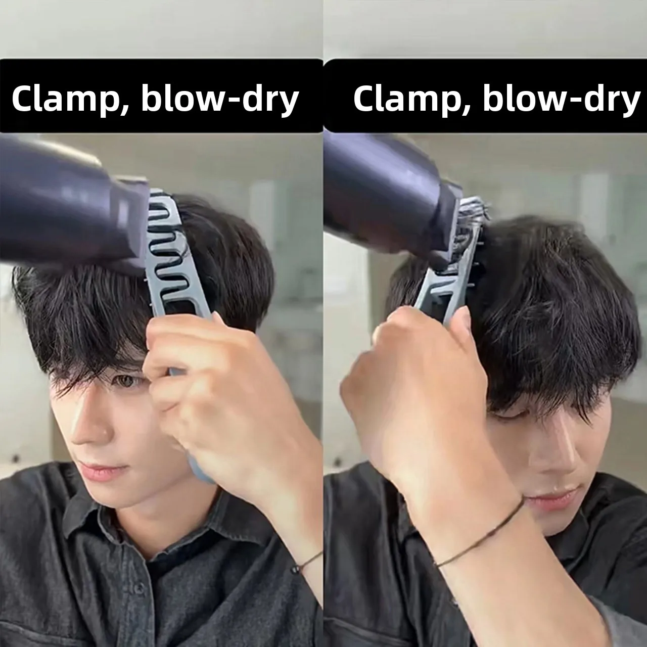 Pettine per Capelli Testurizzati da Uomo, per Sollevamento dei Capelli dalla Radice, Stile Coreano, per Separare e Coprire le Frangie, Bellissimo Pettine per Capelli - immagine 3