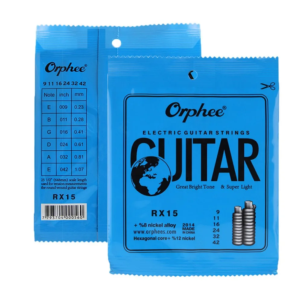Light Medium 9-42/10-46/11-50 Gauges Orphee Hochwertige E-Gitarrensaiten Lange Arbeitslebensdauer 9 42 10 46 11 50 Gauges