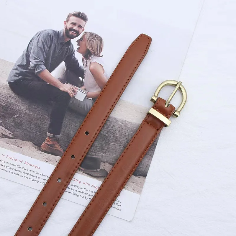 PU Leather Belt For Women Square Buckle Pin Buckle Jeans Black