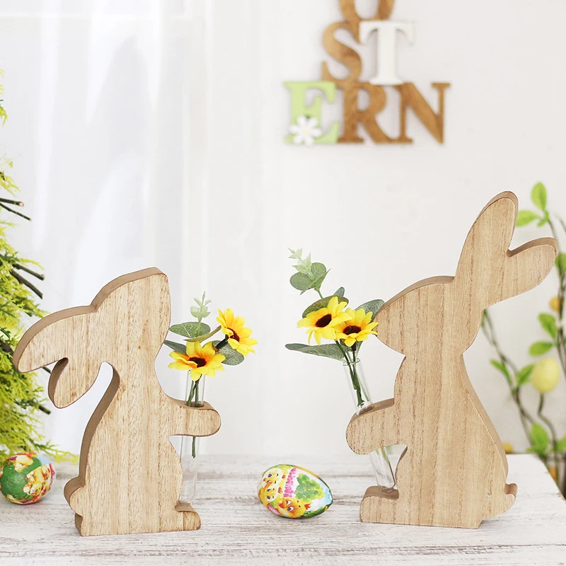 

Wooden Easter Rabbit Cutout Woodland Animal Bunny Shape Scrapbooking Craft Embellishments