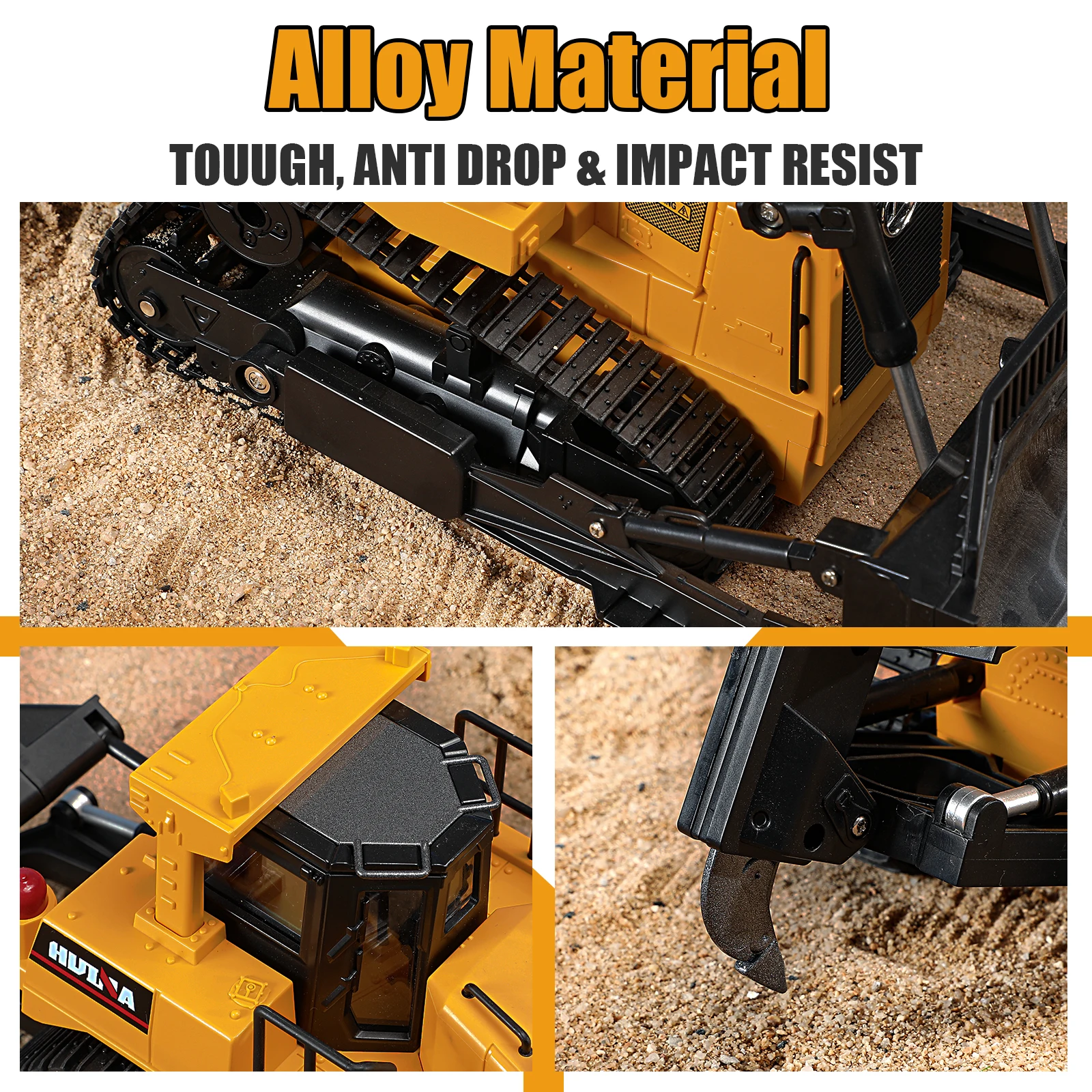 1:16 RC Remote Control Heavy Bulldozer Truck 11CH Automobile Engineering Vehicle 2.4GHZ Automobile Model Toy Boy Children's Gift 4