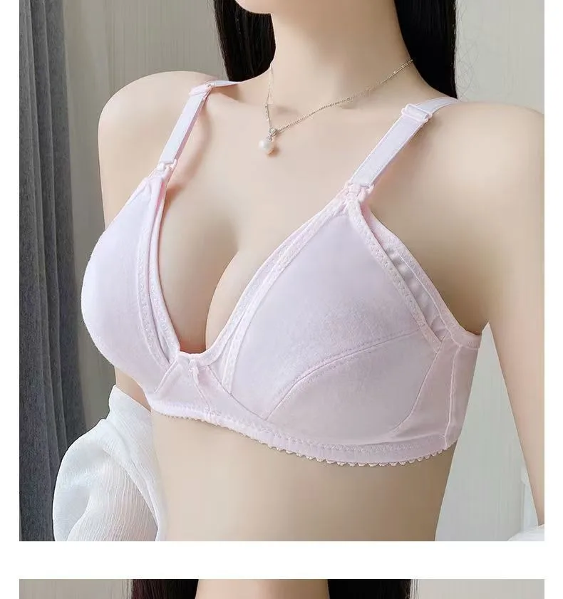 Mutterschaft Still-BH Schwangere Frauen Mutter Mama Offene Brust BH Baumwolle Draht Frei Schlaf Unterwäsche Plus Größe Still-Bralette – Detail 23