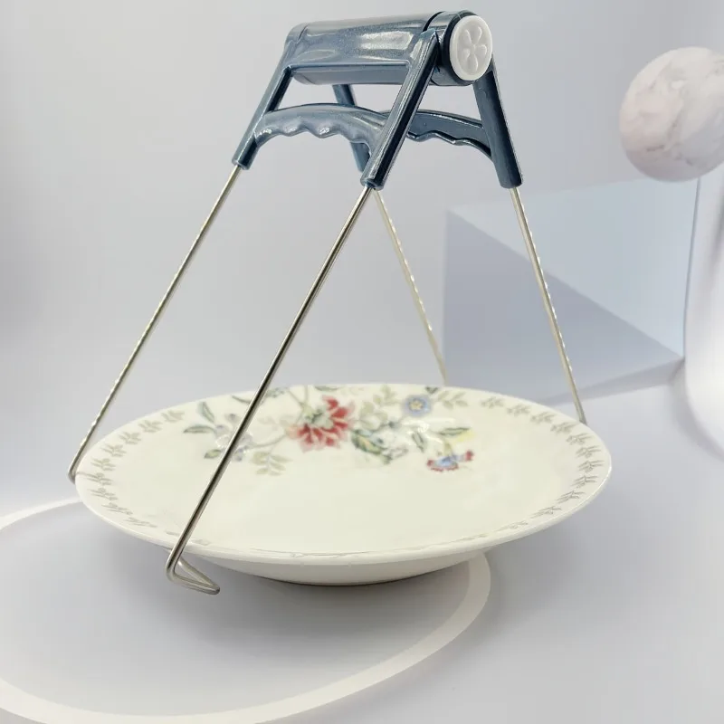 1pc Kitchen Tongs with Silicone Handle: Anti-Scalding Clip for Hot Bowls, Pots, Plates & More!