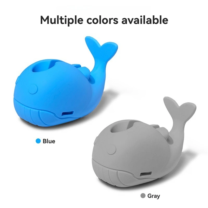 1 PCs Faucet Silicone Protective Cover Anti-collision Function Bathtub Bath Baby Cartoon Whale Safety Cover silicone faucet cover