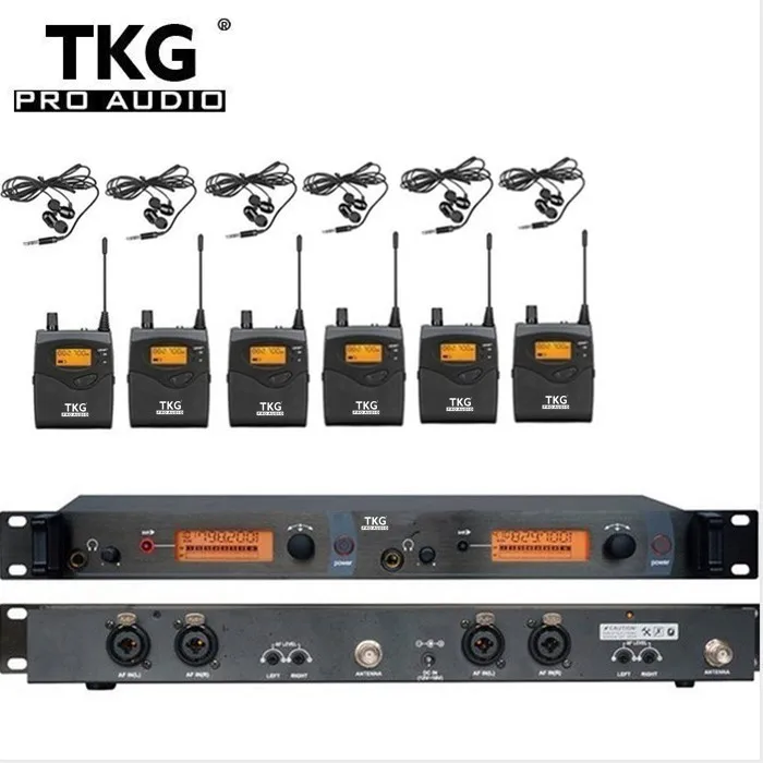 

TKG mono SR2050 in ear wireless with 6 bady pack 1 Transmitter and 6 Receivers SR2050 IEM monitor systems in ear monitor system