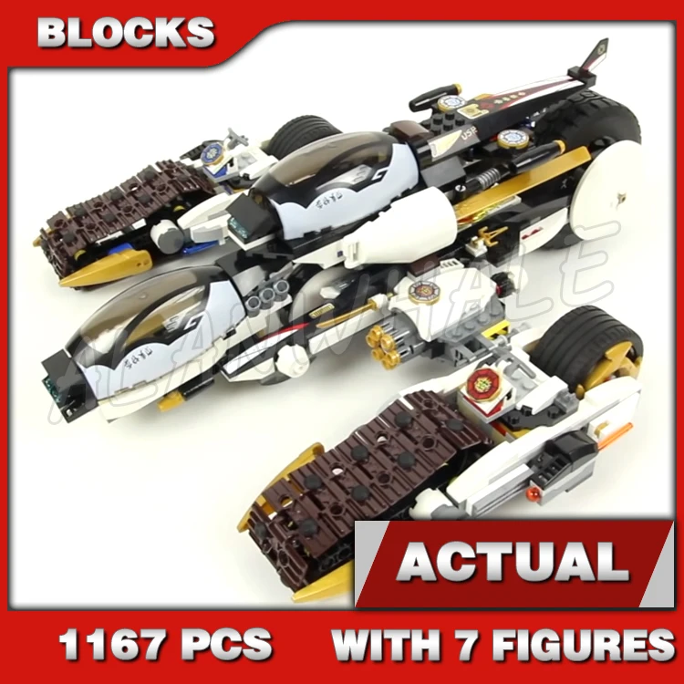 

1167pcs Shinobi Ultra Stealth Raider Desert Tank Detachable Helijet Tread Bikes 10529 Building Blocks Sets Compatible with Model