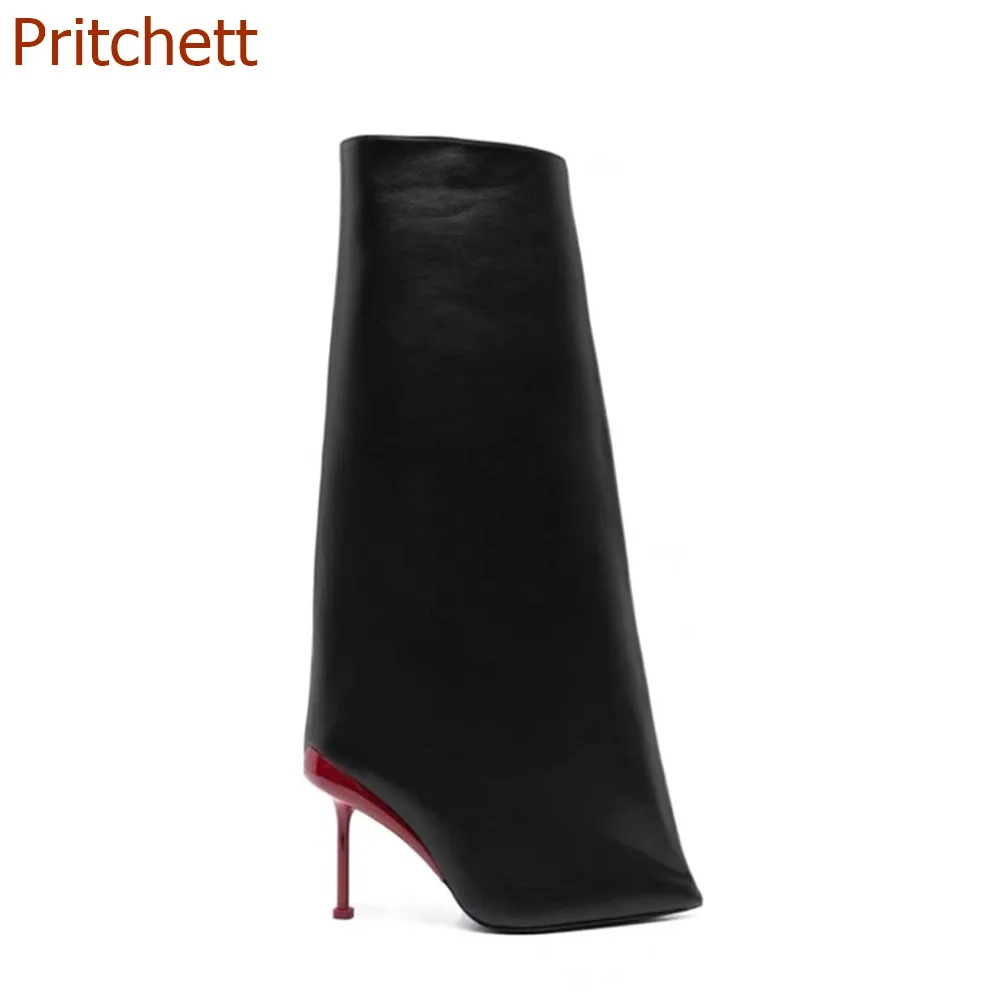 

Pointed Toe Stiletto Heels Women Boots Knee High Solid Slip On Niche Design Fashion Casual Party Women Shoes 2023 New Arrivals