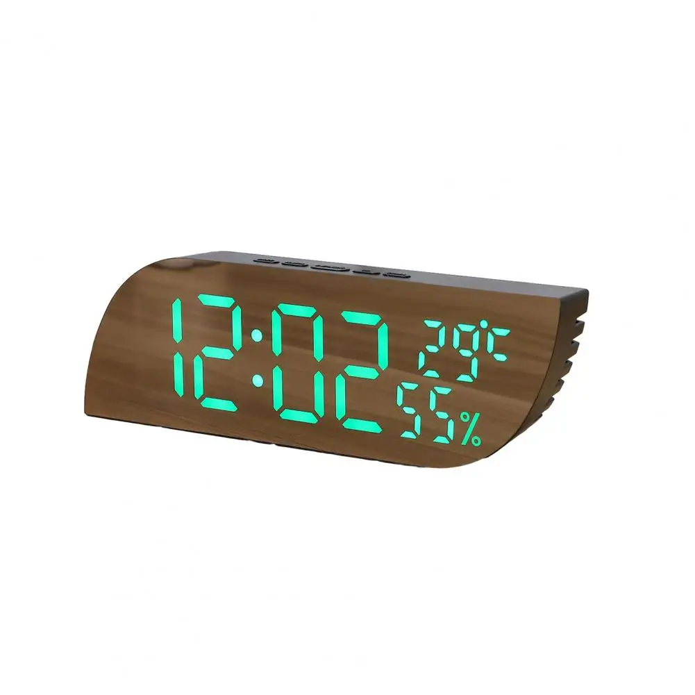 LED Mirrored Digital Alarm Clock with Large Display Auto Dim Alarm Snooze Function Desktop Electronic Clock Bedroom Home Office