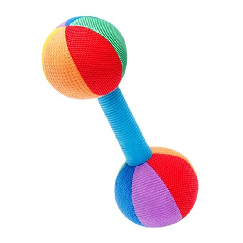 2PCS Grasp Training Dumbbell 0-1 Year Old Baby Auditory Perception Training Chewable Sand Hammer Rattle Toy 2