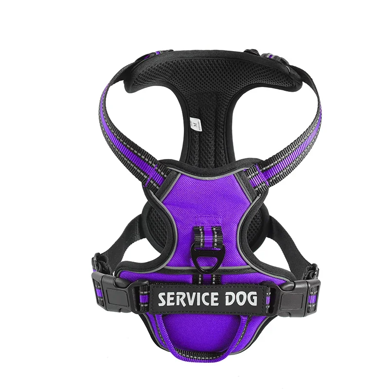 Reflective Personalized Nylon Dog Harness with Breathable Adjustable Design