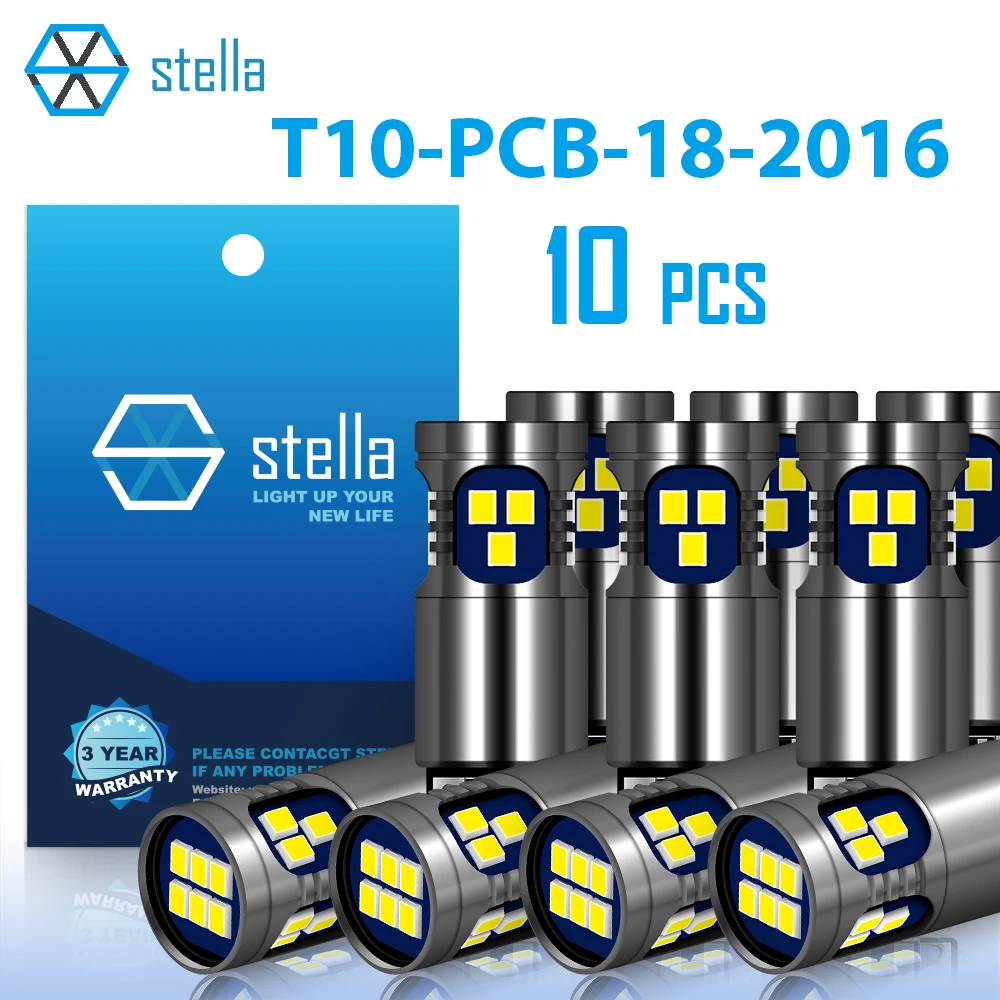 

10 шт., супер яркие лампы Stella Canbus 18 SMD 2016