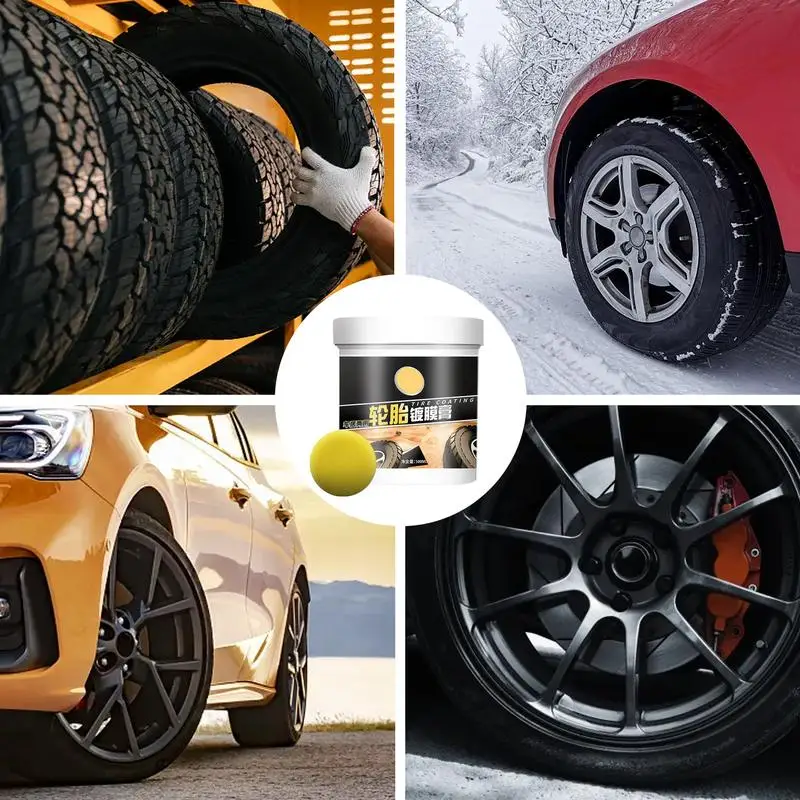 Tire Shine Wax Auto Black Crystal Gloss Shine Coating Paste 500ml Tire Maintenance Tool For SUVs RVs Sedans Mini Cars And Trucks