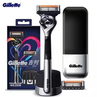 Gillette Fusion 5 Men's Razor ProGlide Premium Limited Edition Flexible 5 Layer Sharp Nano Blade Shaver with Magnetic Stand+Case