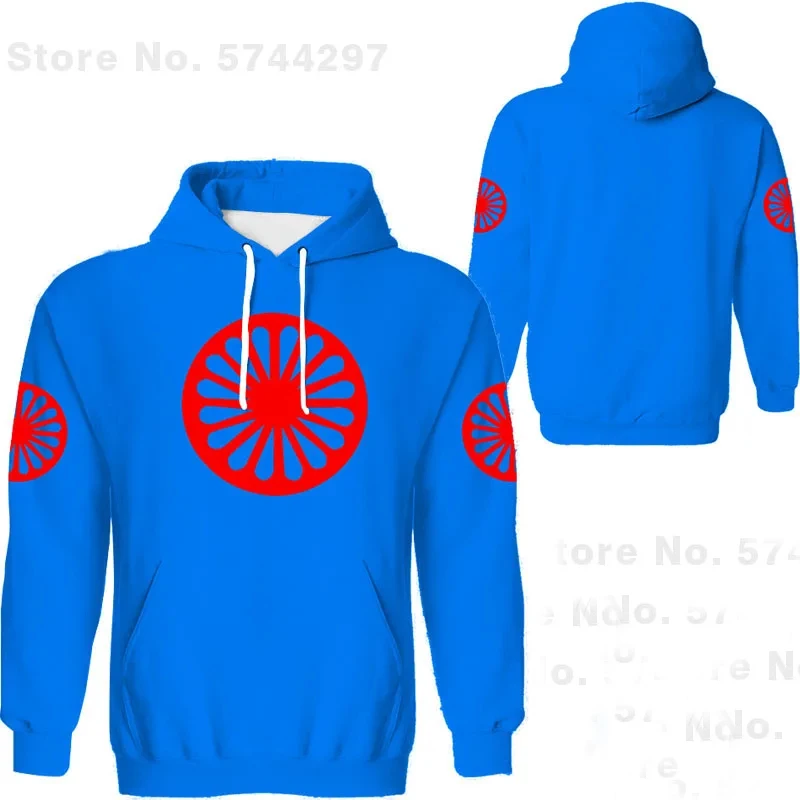 thumbnail image 1 of Sudadera con capucha para hombre de primavera y otoño de 2024, sudadera con capucha con estampado 3D de la bandera gitana romana, sudaderas con capucha de manga larga de gran tamaño para hombre, 1 of 5