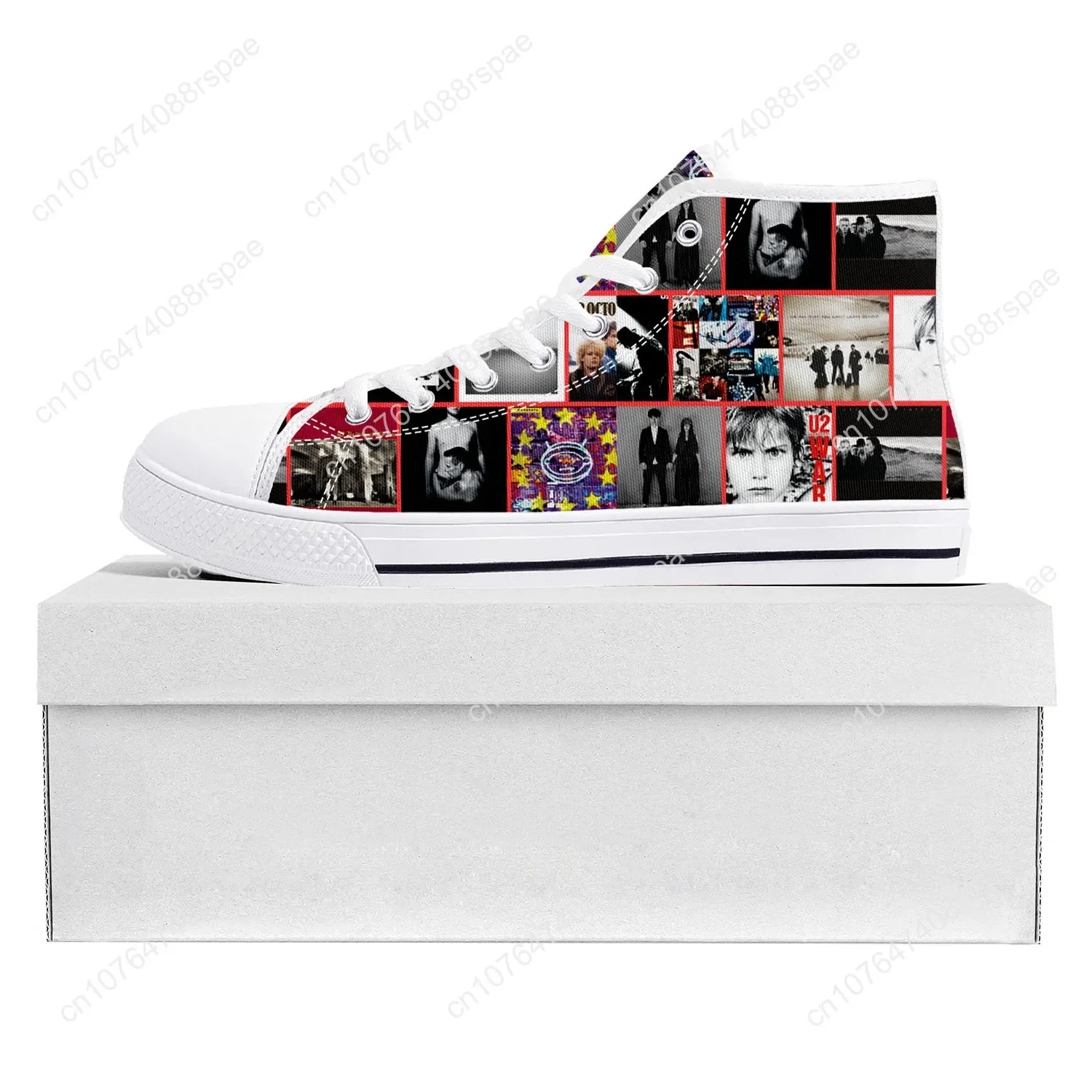 U2 Rock Band Fashion Punk High Top High Quality Sneakers Mens Womens Teenager Canvas Sneaker Casual Couple Shoes Custom Shoe