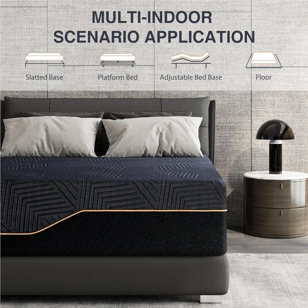 14 Inch Memory Foam Mattress in a Box, Jacquard Fabric Cover, Ventilated Copper-Gel Memory Foam, Fiberglass Free Mattress 6