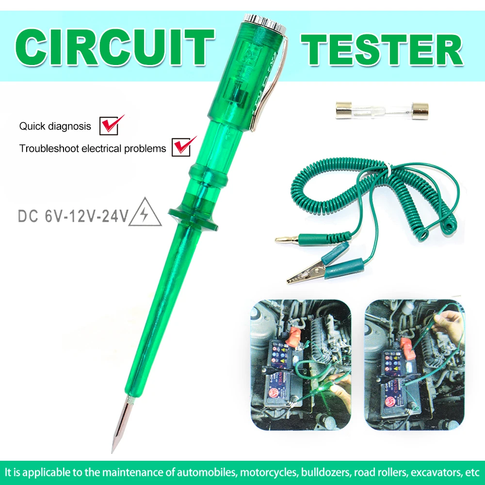 Auto Circuit Tester Truck Voltage Tester Circuit DC 6V 12V 24V Auto Diagnostic Probe Test Pen