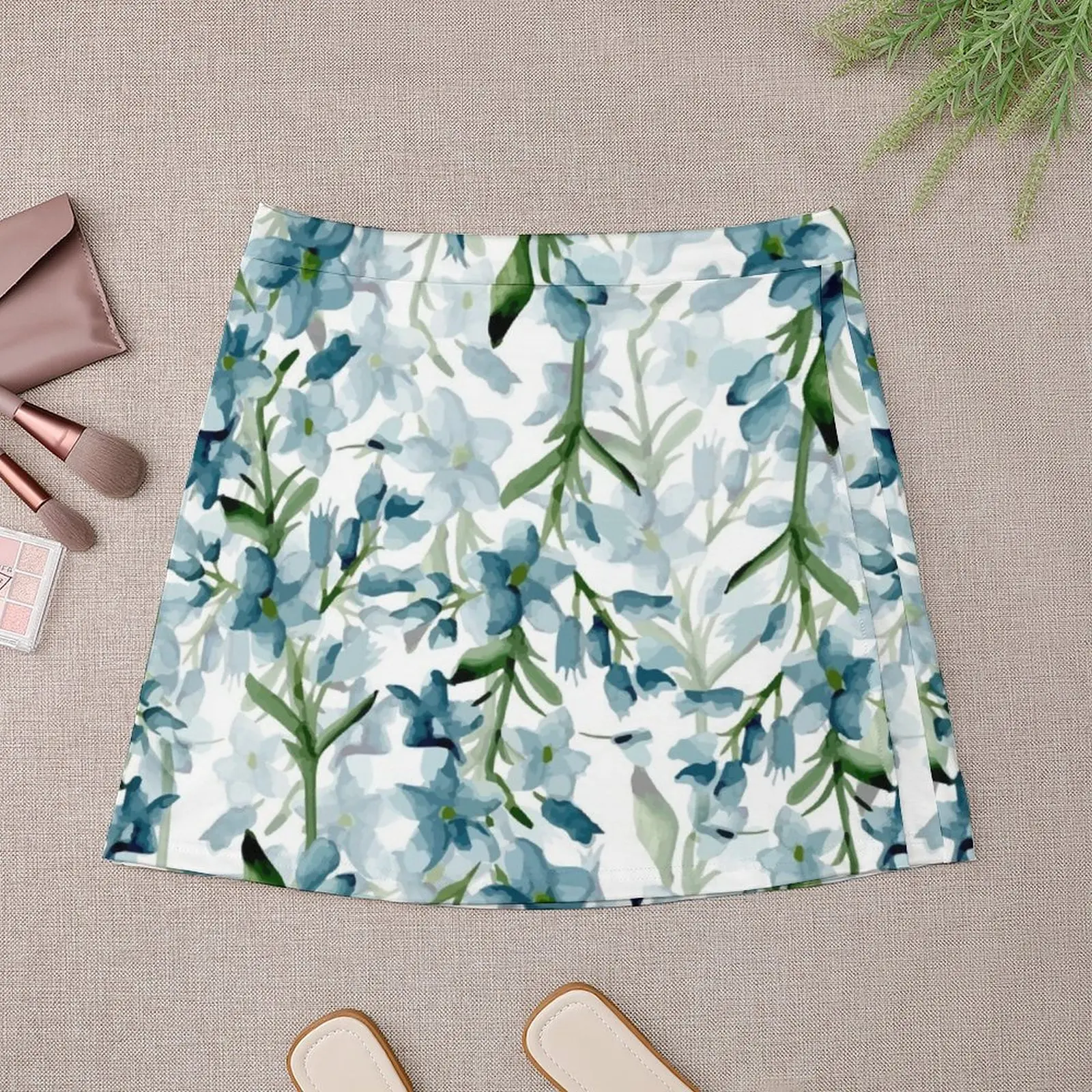 Blue branches Mini Skirt modest skirts for women Sexy mini skirt