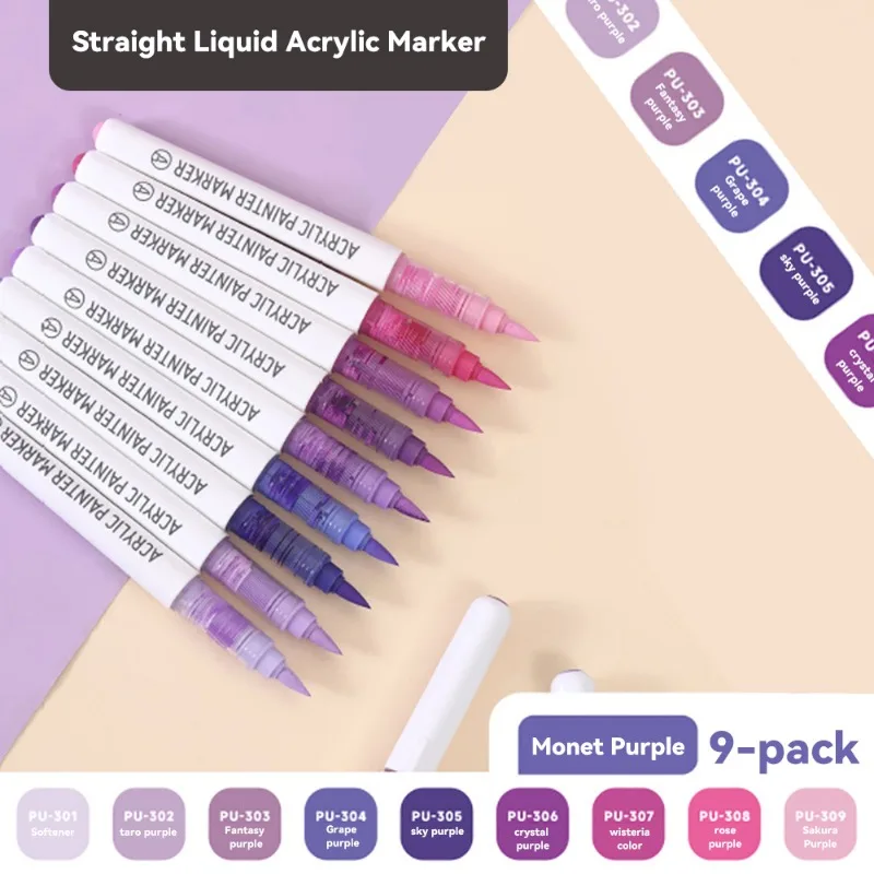 9pcs/Box Mix Color Acrylic Markers Set Art Rock Painting Pens DIY Craft Supplies acrylic paint markers color marker pens marker pens art marker pens colored pens art markers paint marker pens