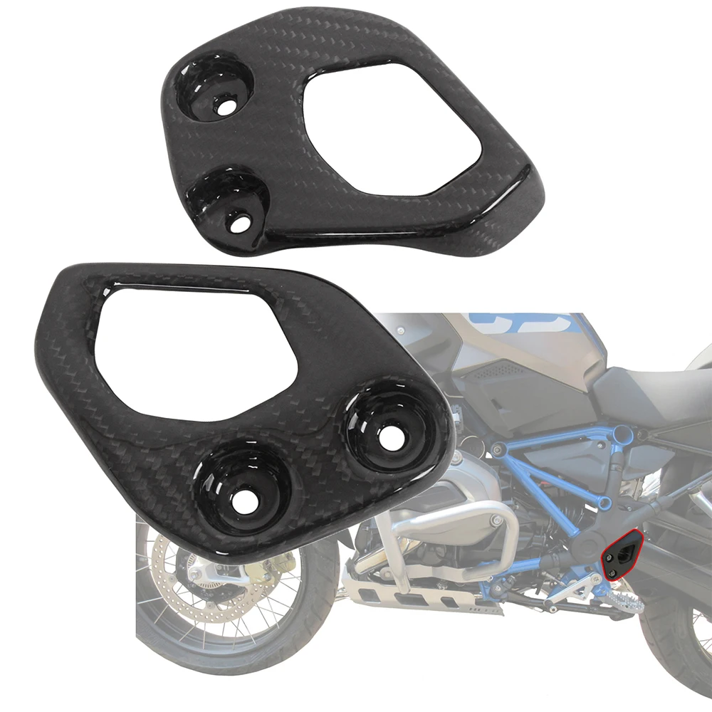Motorcycle Carbon Fiber Heel Plates Guards Footrest Rear set Accessories For BMW R1250GS + For BMW R1200GS 2013 -