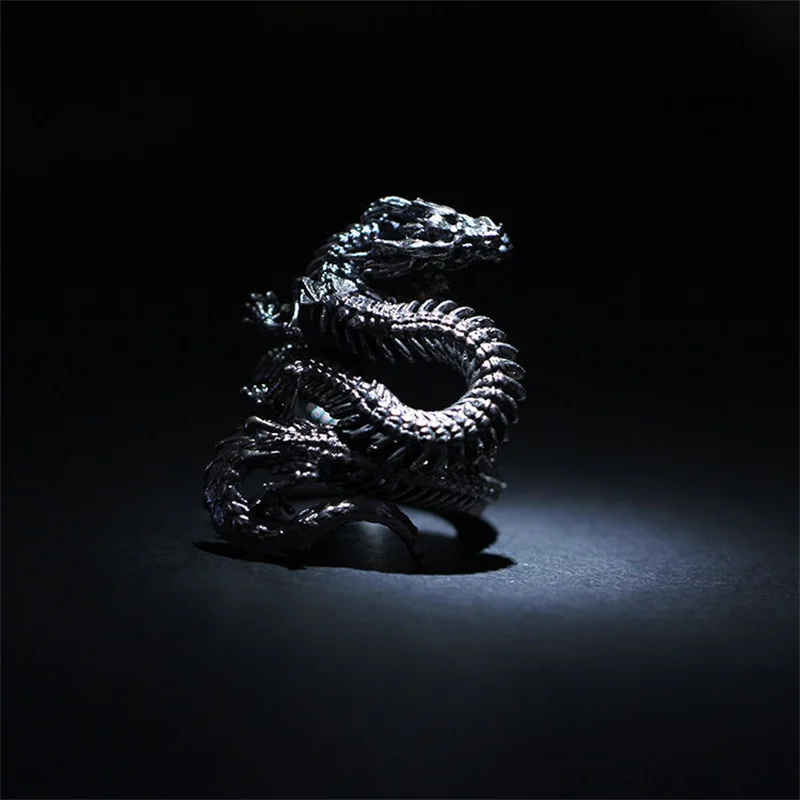Vintage drei dimensionale Relief Tier Muster Ring für Männer Schmuck trend ige s925 Ring männliche Tierkreis Drachen Finger Zubehör – Detail 7