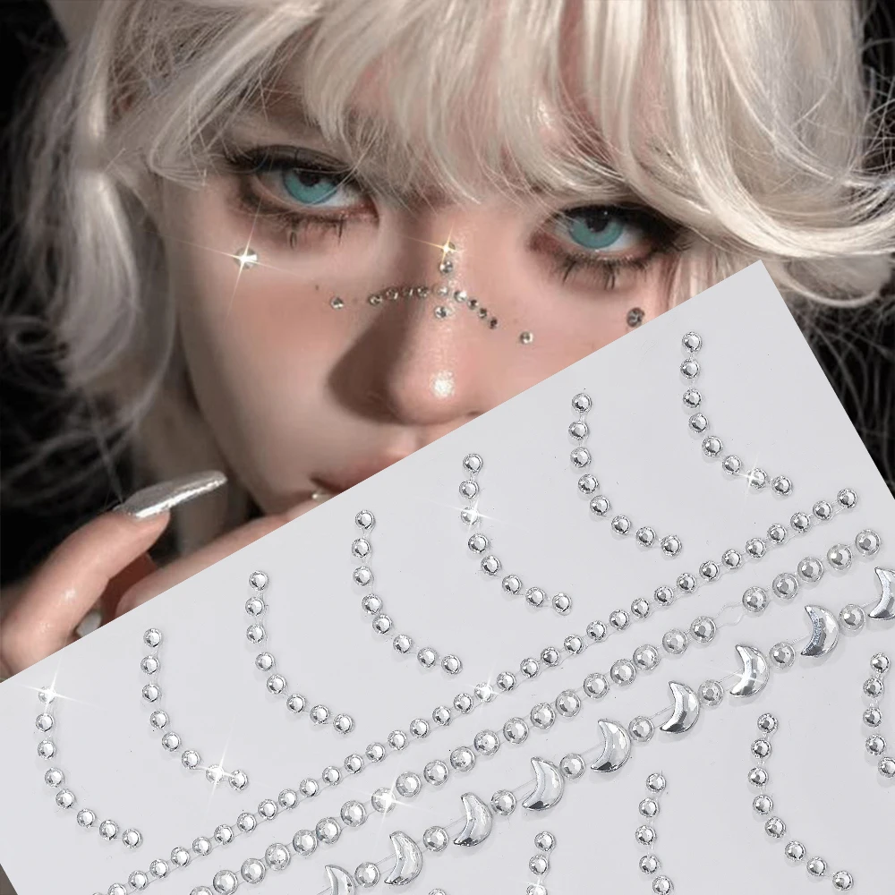 Sparkling Rhinestone Face Tattoo Stickers