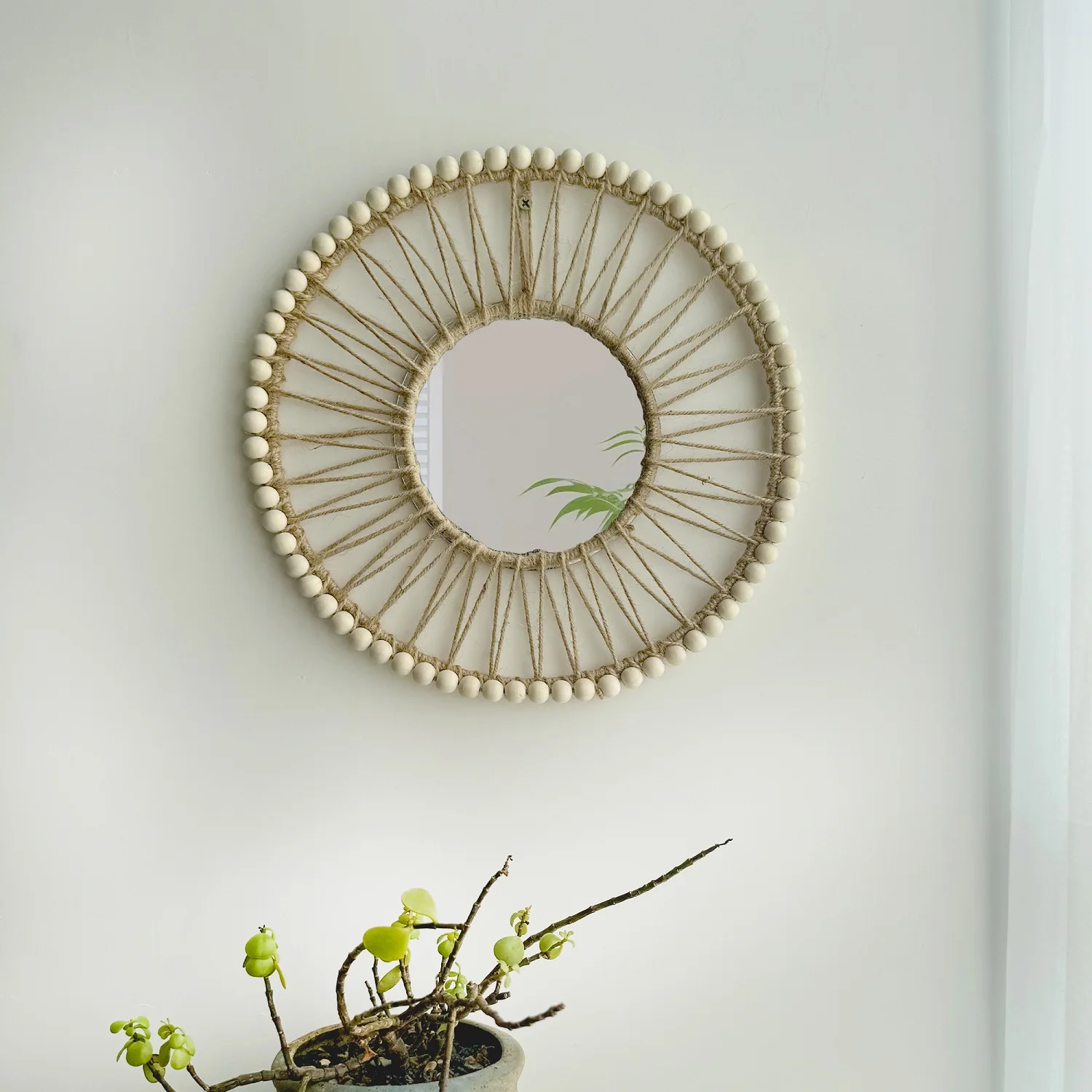 Nordic Woven Hanging Mirror 4