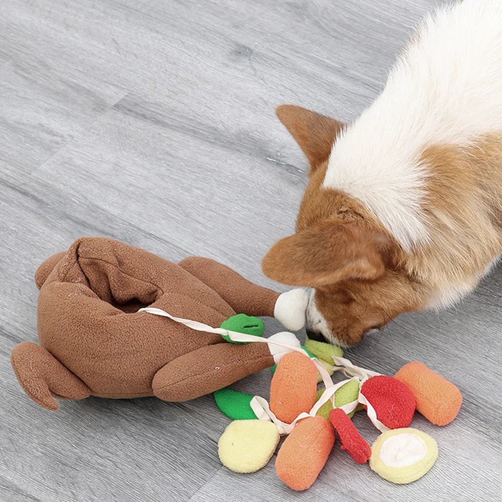 

Turkey Plush Hide Food Toys Dog Cat Toy Pet Products Pet Interactive Puzzle Feeder Food Training Dog Chew Toys