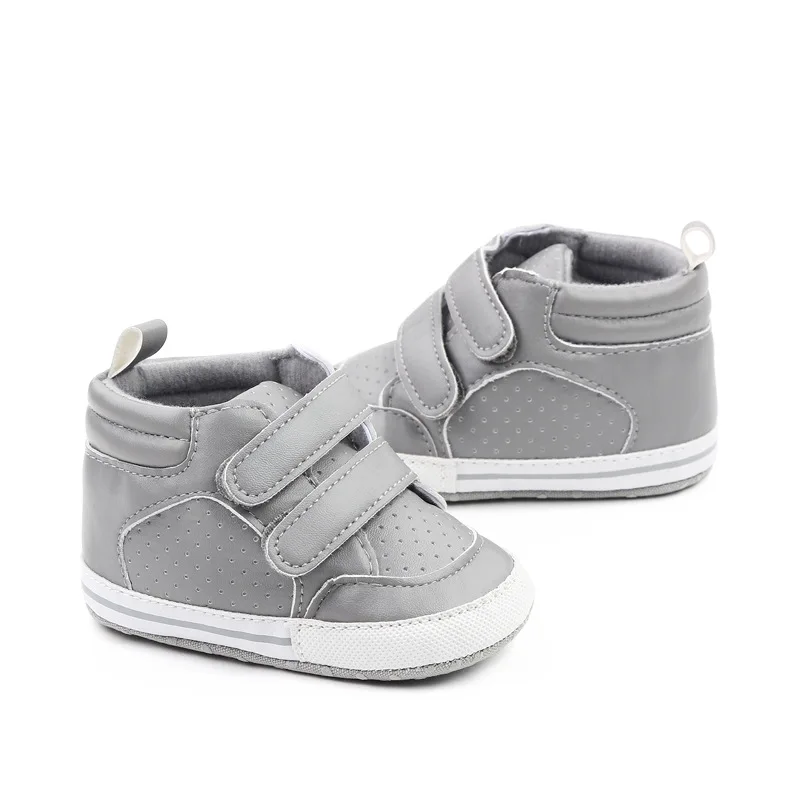 Casual Newborn Baby Boy Shoes Soft Sole Crib Shoes Sport Boots Anti-slip Sneaker Soft PU First Walkers for 1 Year Old Toddler 6