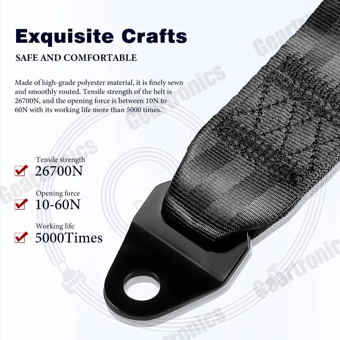 Extra Long 2 Point Lap Seat Belt For Motorhome Adjustable Safety Strap Black New: 3 - 5 Days Free Delivery Only UK