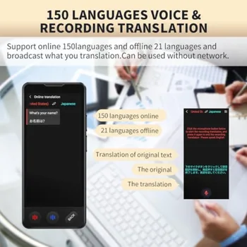 Business travel language translator device, ABS plastic, black, no WiFi needed with offline 150-language AI voice and photo tra 5