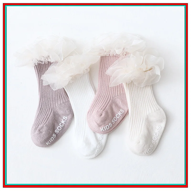 Newborn Baby Socks Infant Kids Knee High Ruffle Girls Sock Toddler Anti