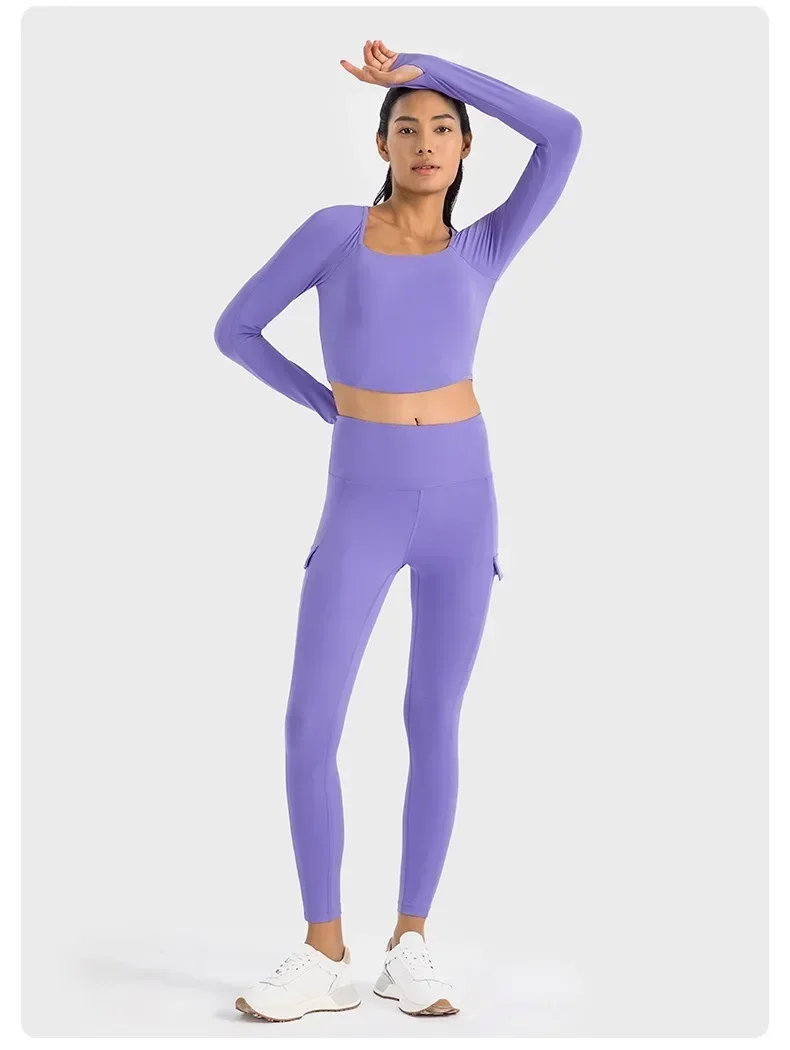 Lemon Long-sleeved T-shirt Women's Running Slim-fit Slimming Yoga Clothes Stitching Breathable Sports Creora Mesh Sleeve Length
