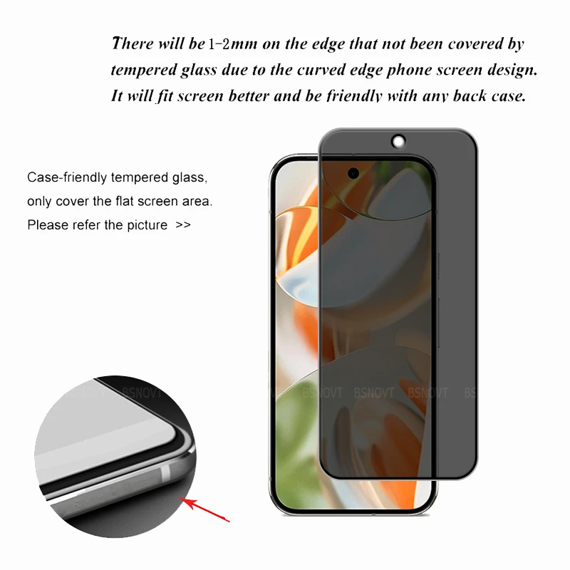 6-in-1 Anti-Spy Privacy Glass Screen Protector