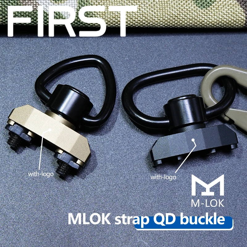 Tactical 1.25 Sling Loop Mount Adapter Fit MLOK Rail Shoulder Strap Quick Release Button Airsoft 360 Degree QD Swivel Base