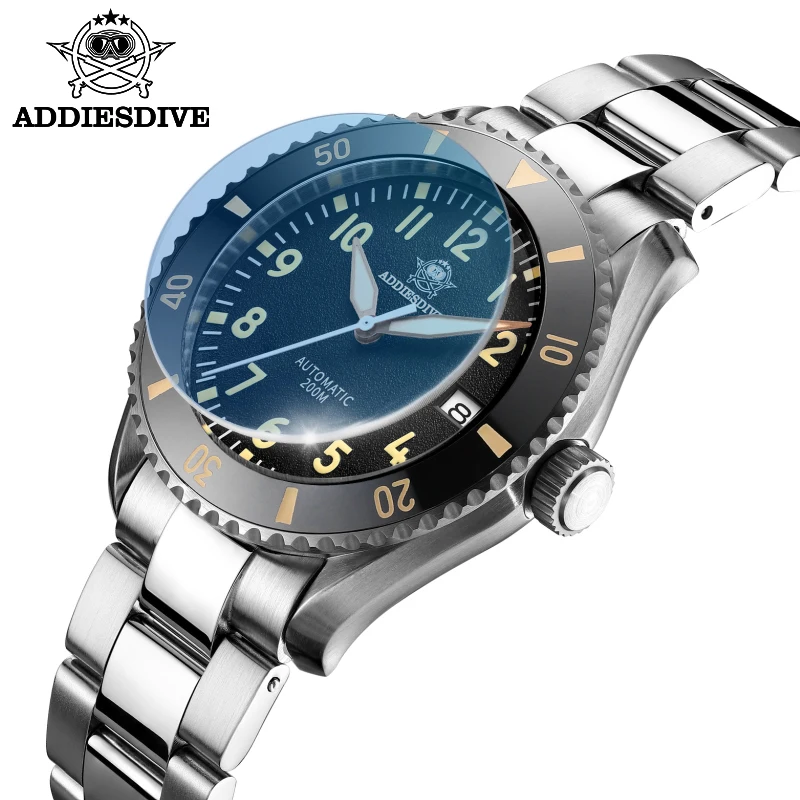 ADDIESDIVE Business Men's Automatic Mechanical Watch 20bar Diving Waterproof Stainless Steel Super Luminous Watches reloj hombre