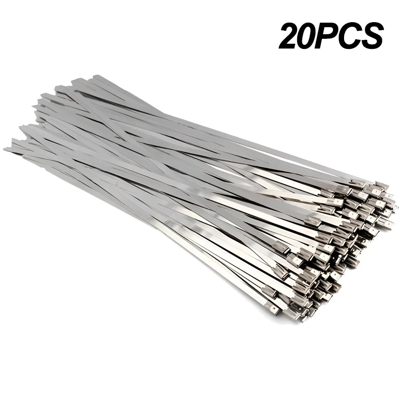 thumbnail image 2 of Bemaka 100Pcs Metal Zip Ties 11.8 Inch 304 Stainless Steel Cable Ties Heavy Duty 2 of 9