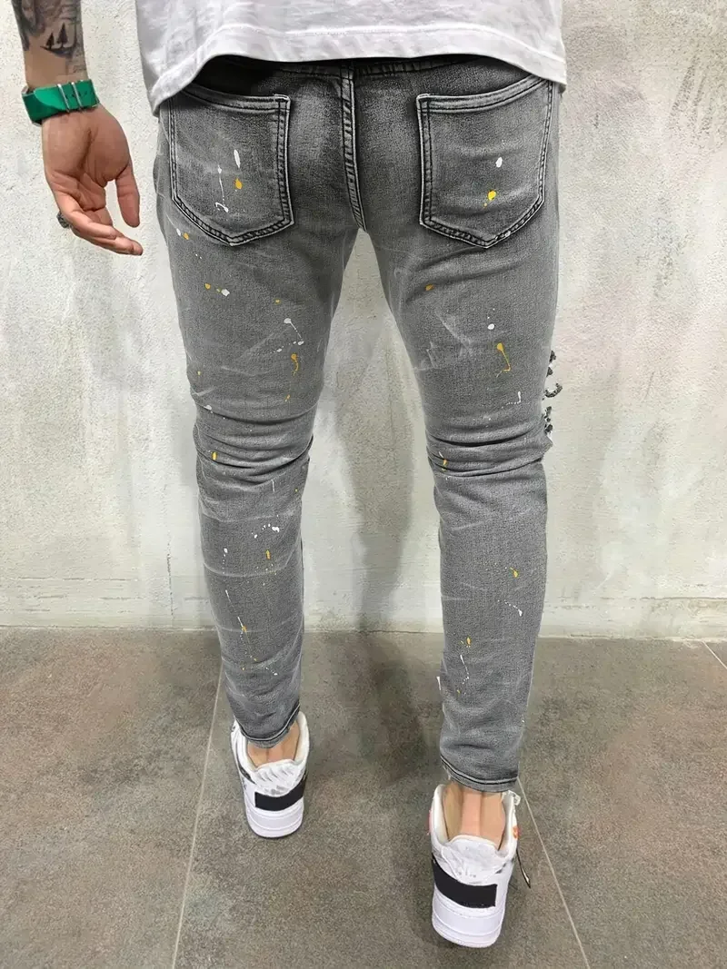 Men's Casual Creative Street Style High Stretch Paint