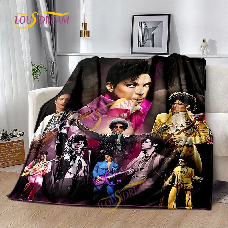 American all-round singer Prince Rogers Nelson printed DIY lightweight home thin sofa cover home office casual thermal blanket 6