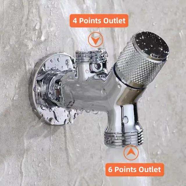 วาล์วสามทางแบบหนึ่งเข้าสองออก ควบคุมเดี่ยว ช่องจ่ายน้ำคู่ สำหรับเครื่องซักผ้า เครื่องล้างจาน ข้อต่อ 4/6 จุด 1