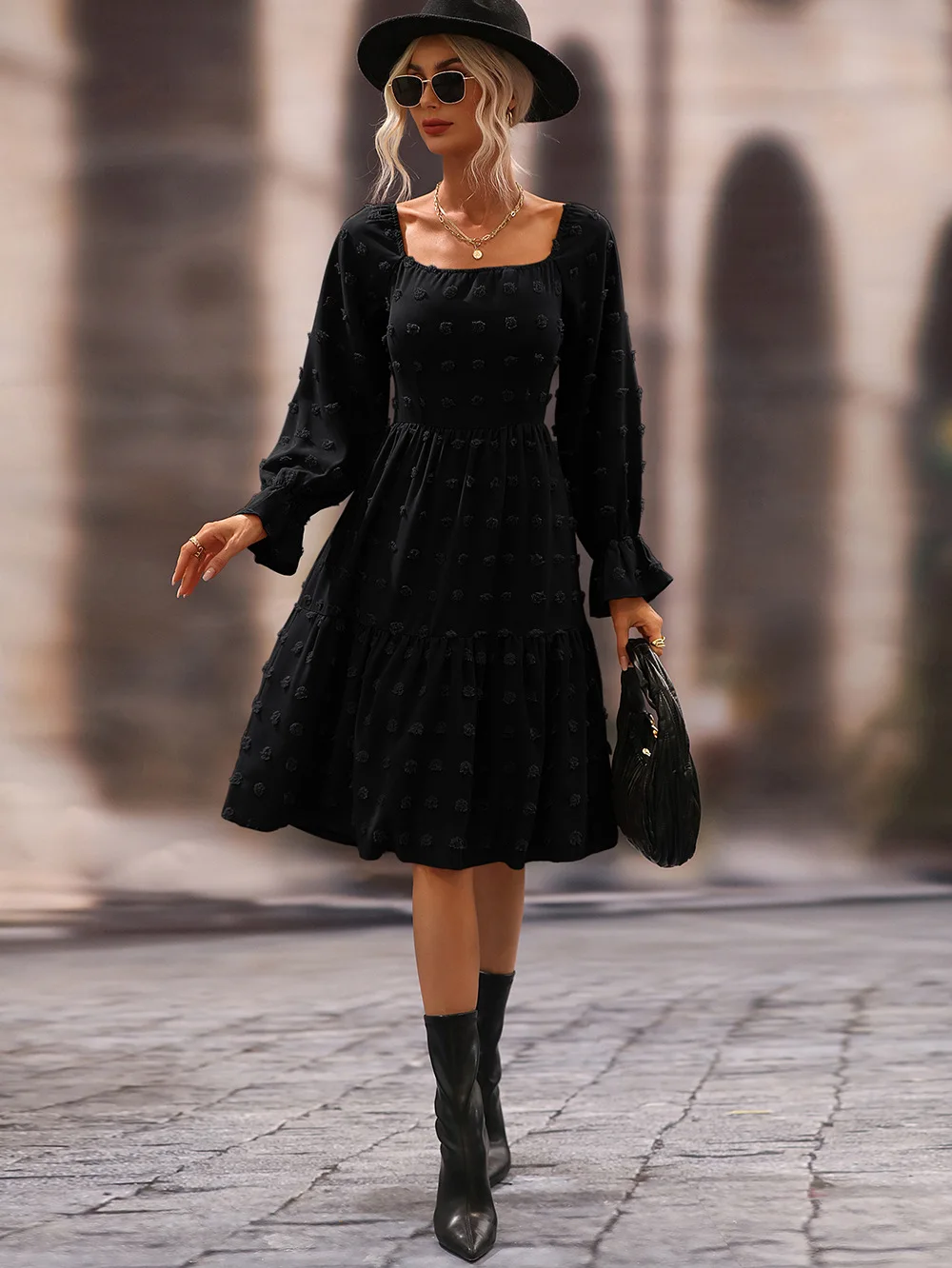 Set: V-Neck Gingham Cutout Ruched Open Back Crop Camisole Top + High Waist Midi A-Line Skirt main image 0