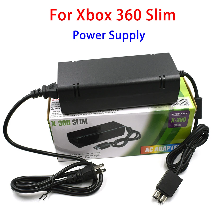 Per Xbox 360 Slim Power Supply 100-240V Ac Adattatore Caricabatterie Con Cavo Us Eu Uk Au Plug Per Xbox 360 S Host Sostituzione