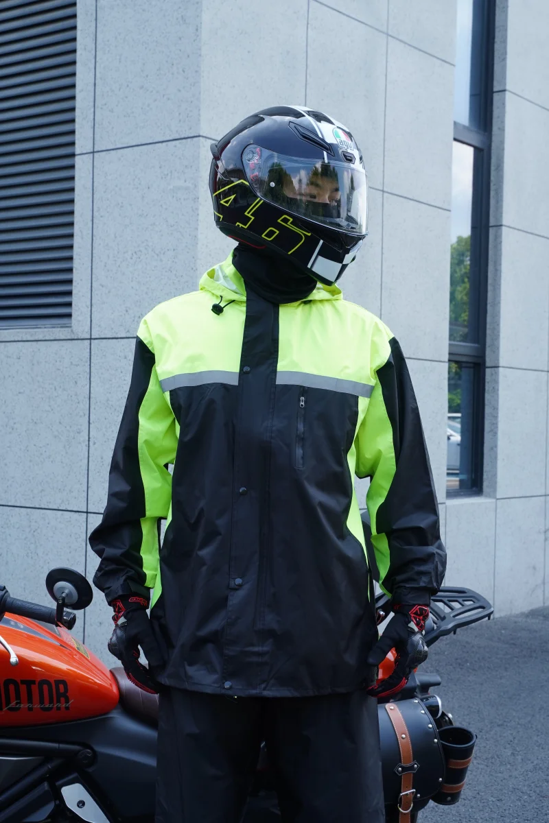 Fashion Thickened Split Rainwear Color Matching Sports Rainsuit Men's Waterproof Riding Motorcycle Raincoat raincoat poncho